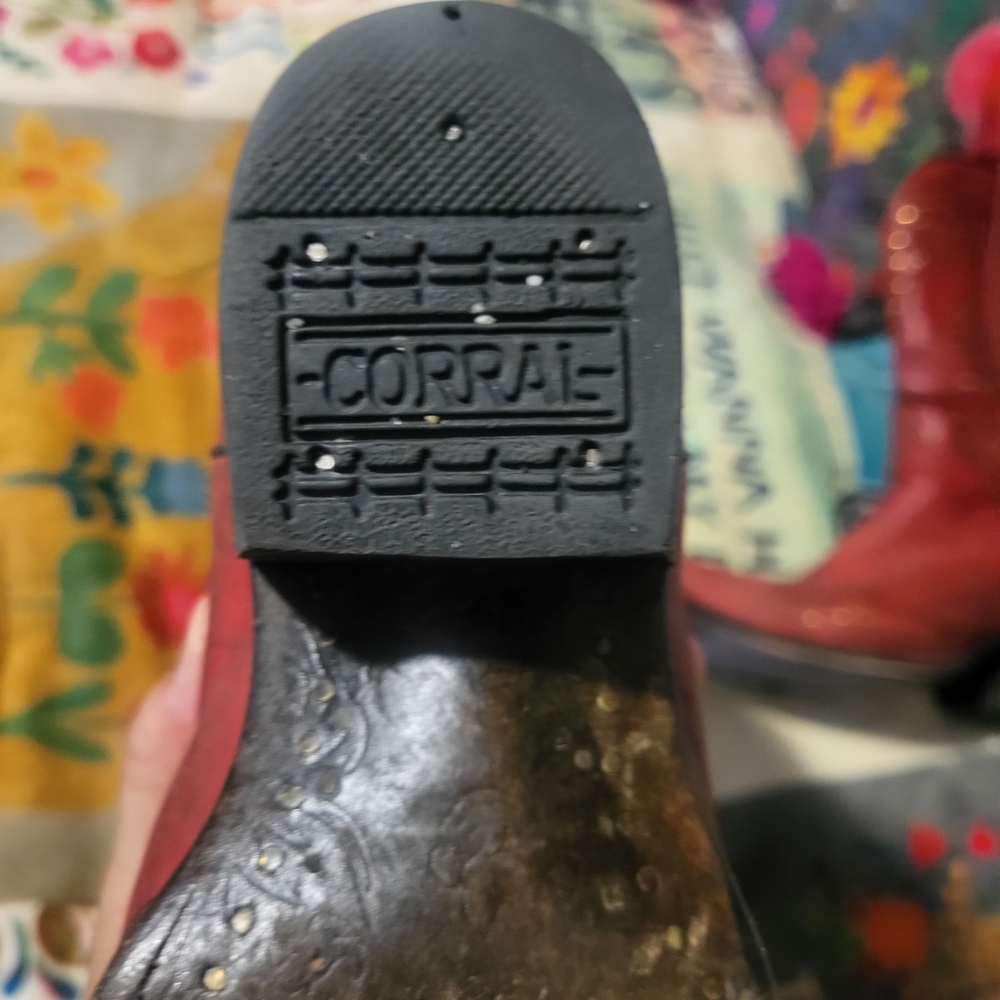 Corral Red Snip Toe Cowgirl Boots, Size 9 - Picture 3 of 16